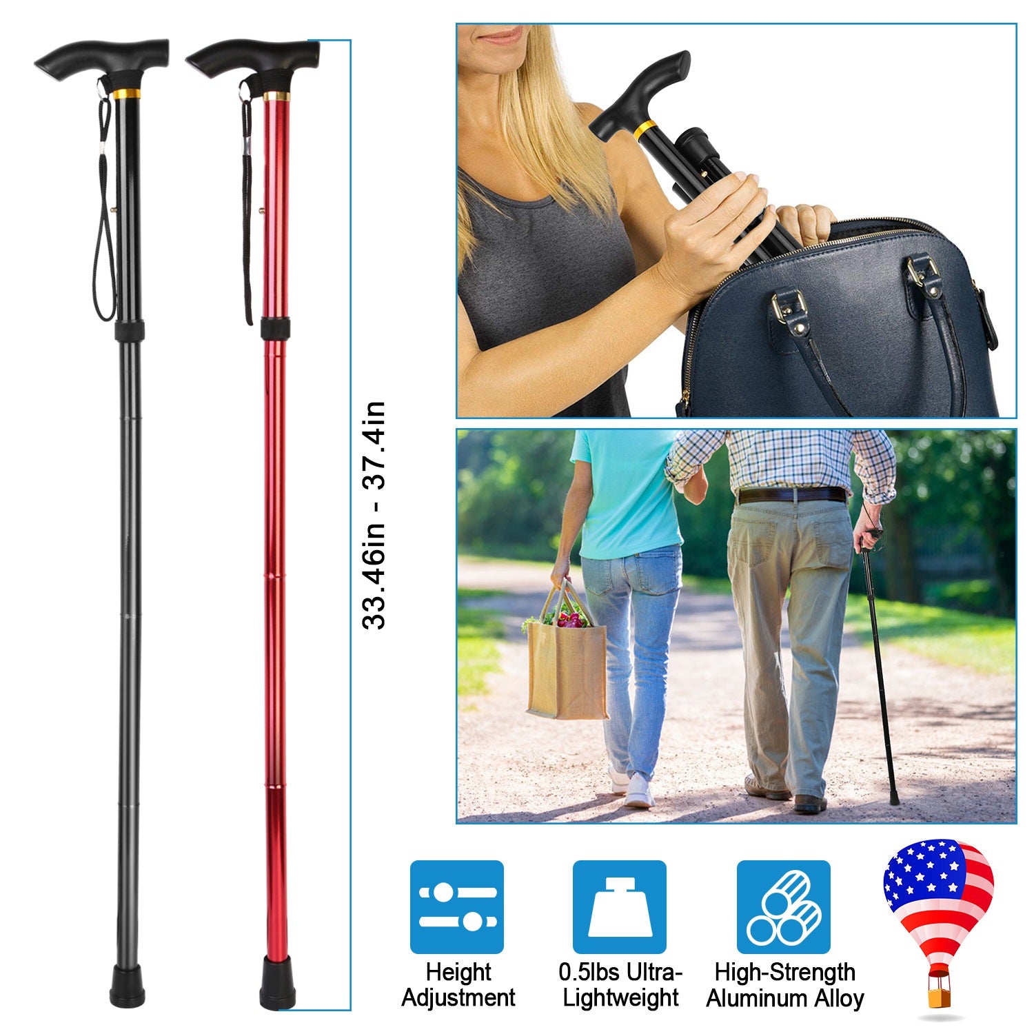 Adjustable Folding Travel Hiking Stick