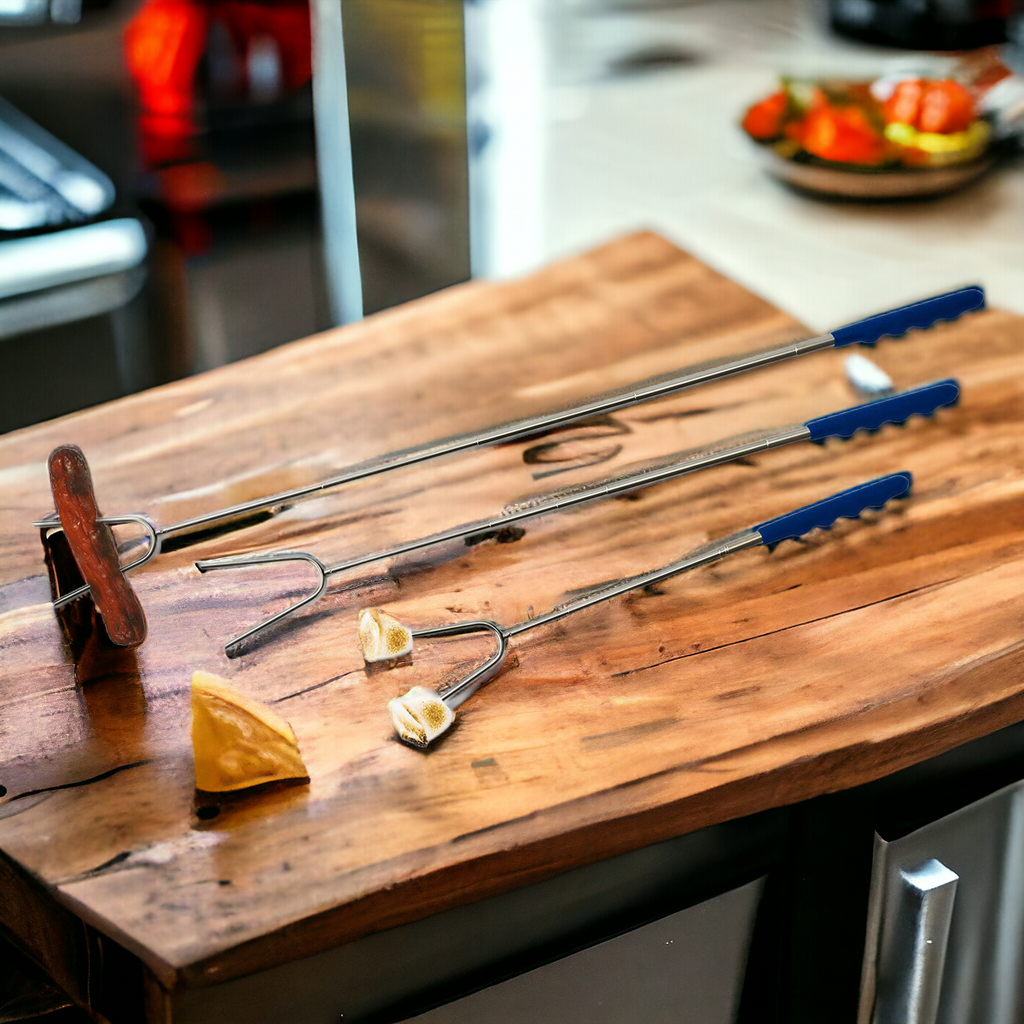 Extendable Roasting Stick Telescopic Campfire Skewer Up To 35in