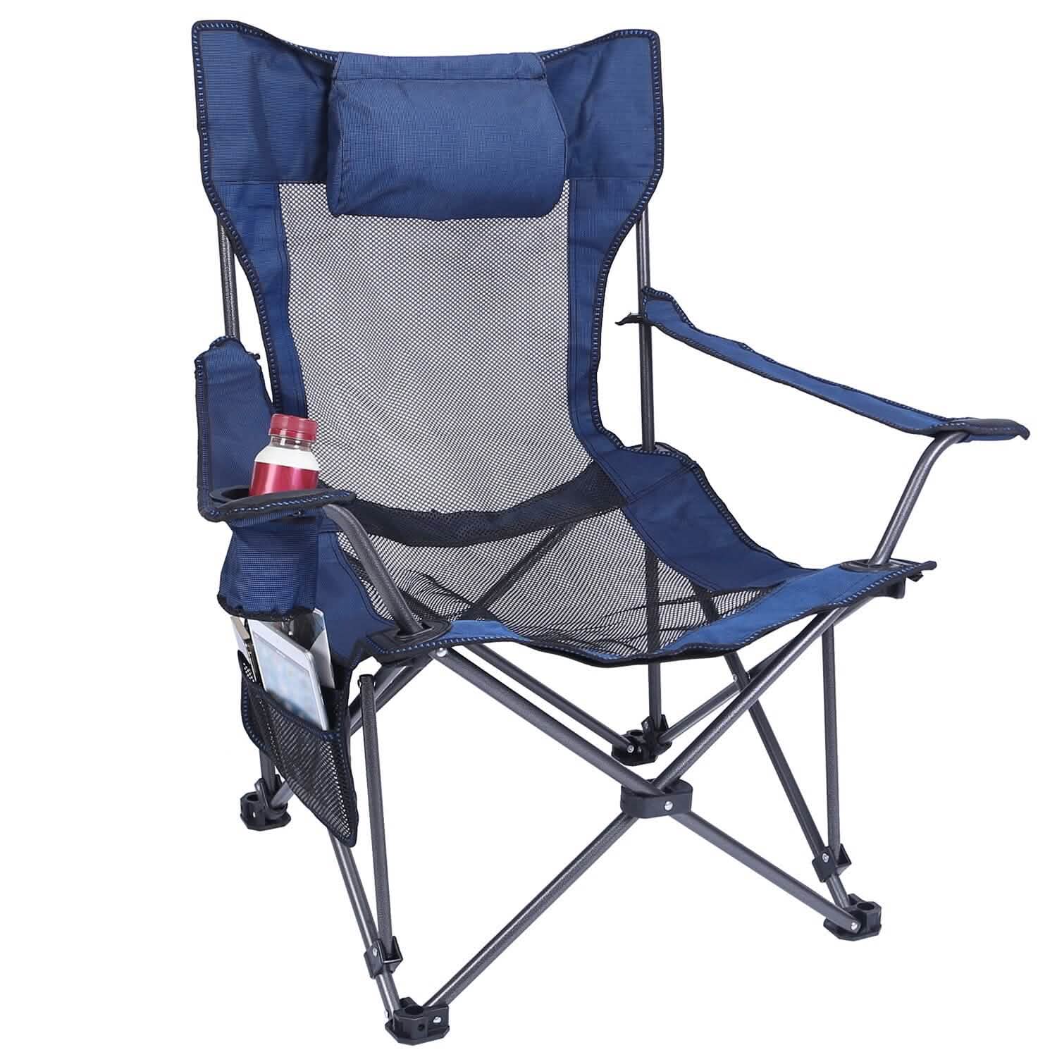 Foldable Camping Chair Heavy Duty Steel Lawn Chair