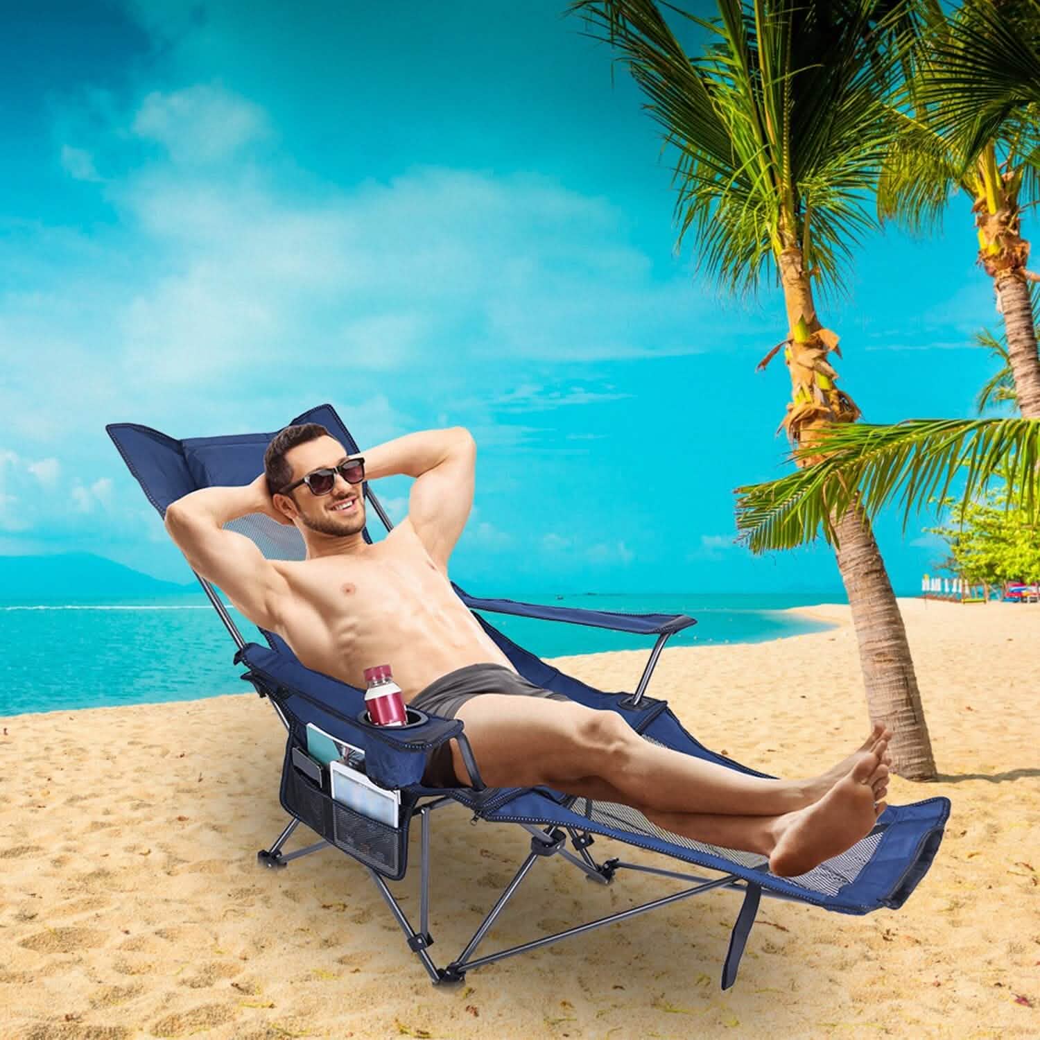 Foldable Camping Chair Heavy Duty Steel Lawn Chair