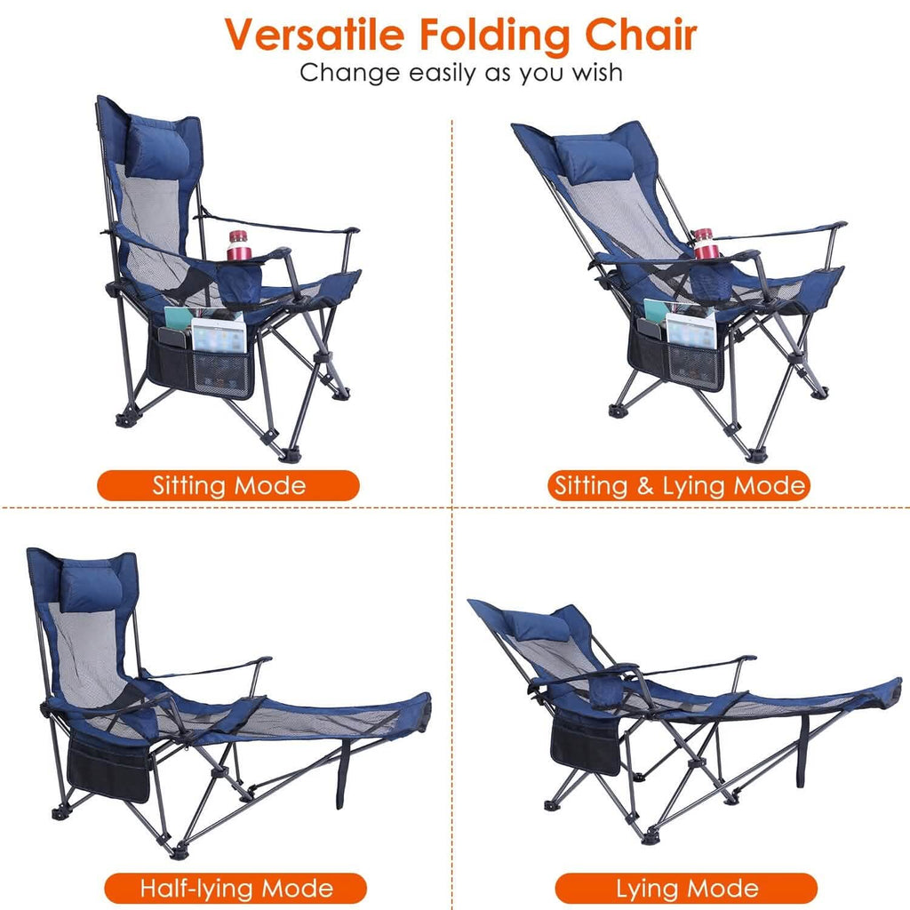 Foldable Camping Chair Heavy Duty Steel Lawn Chair
