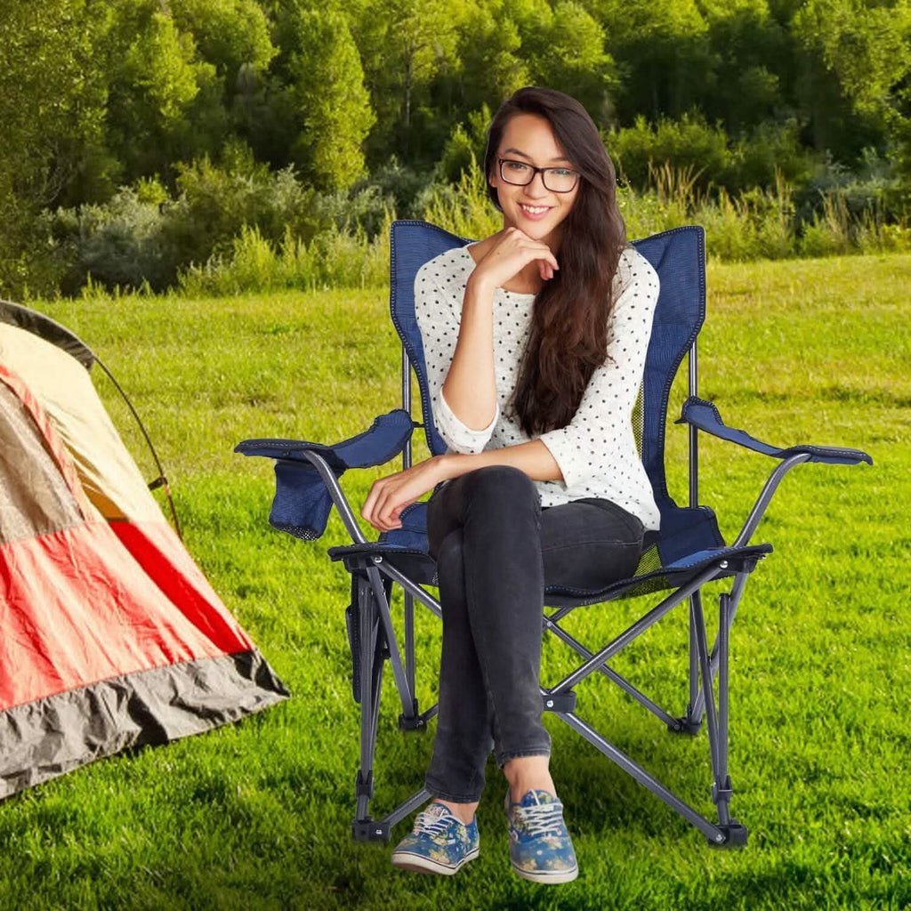 Foldable Camping Chair Heavy Duty Steel Lawn Chair