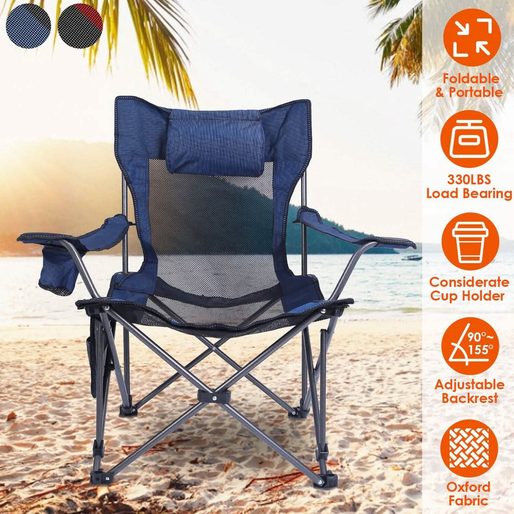 Foldable Camping Chair Heavy Duty Steel Lawn Chair