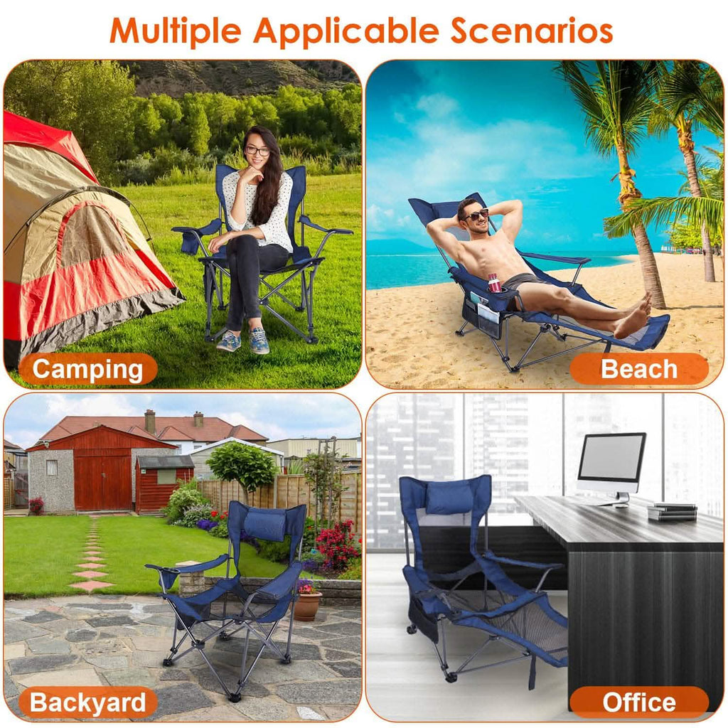 Foldable Camping Chair Heavy Duty Steel Lawn Chair