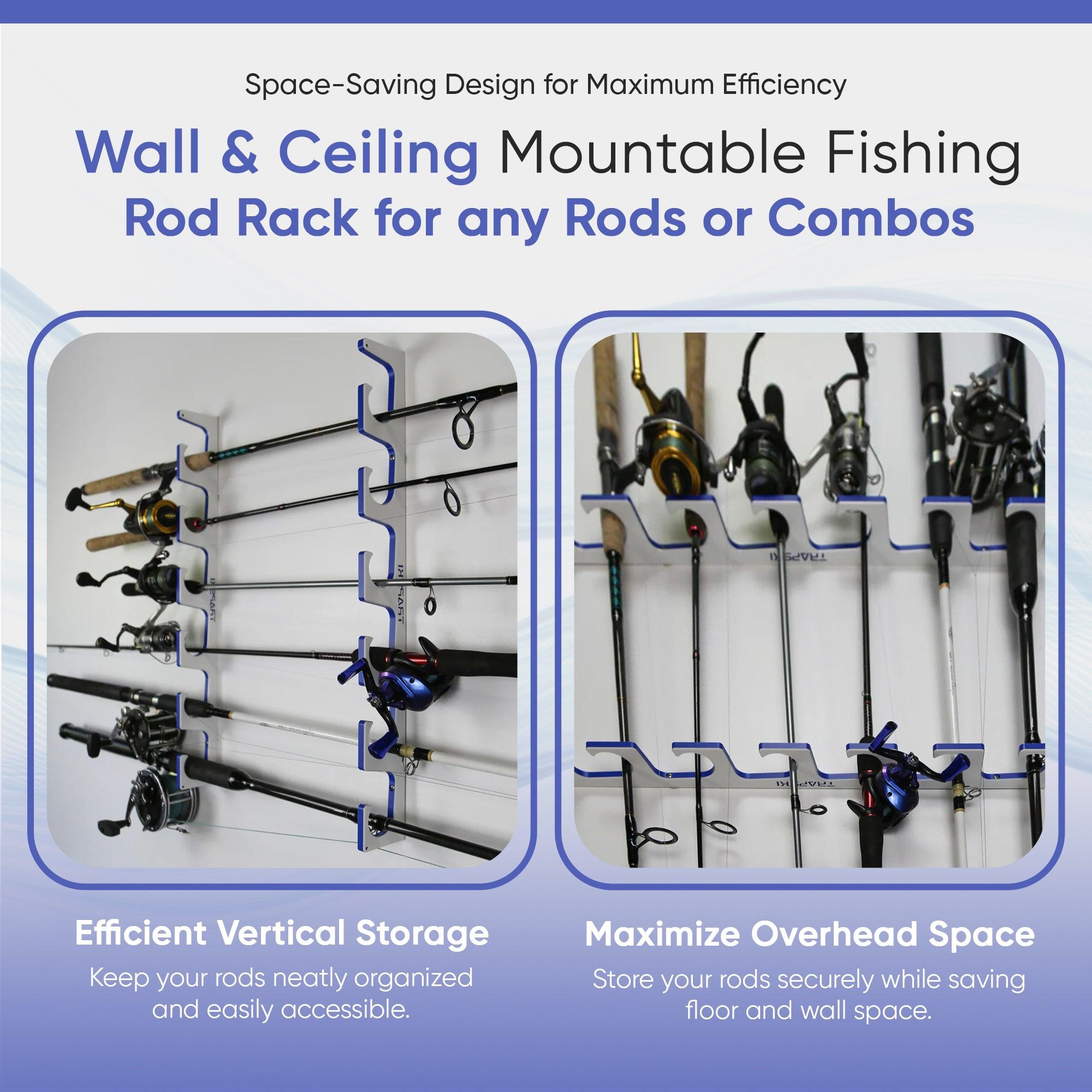 Premium Fishing Rod Racks | Wall or Ceiling or Boat Mounted