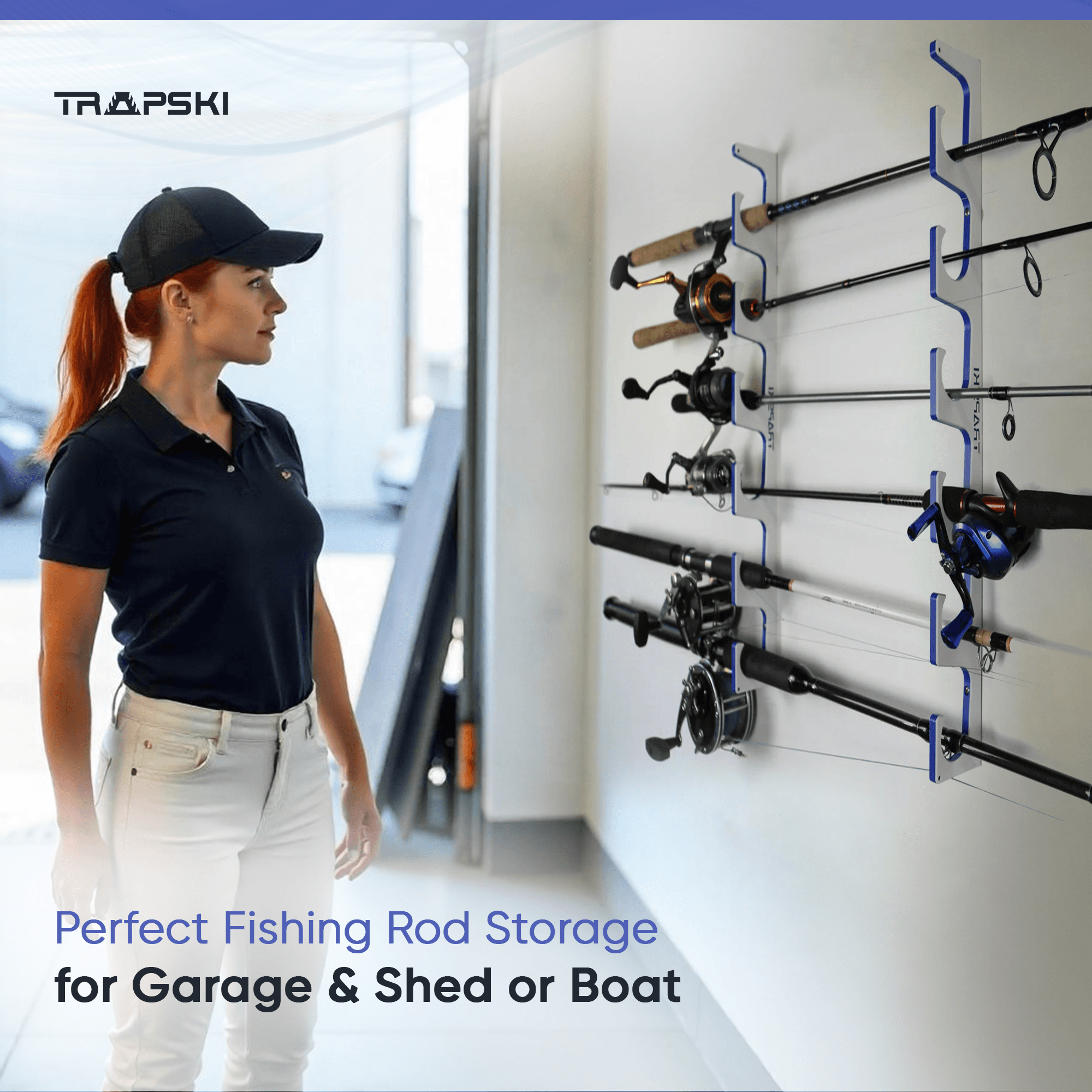 Premium Fishing Rod Racks | Wall or Ceiling or Boat Mounted