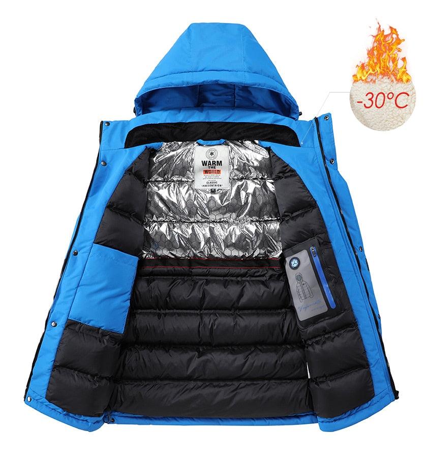 Men Blue Winter  Jacket