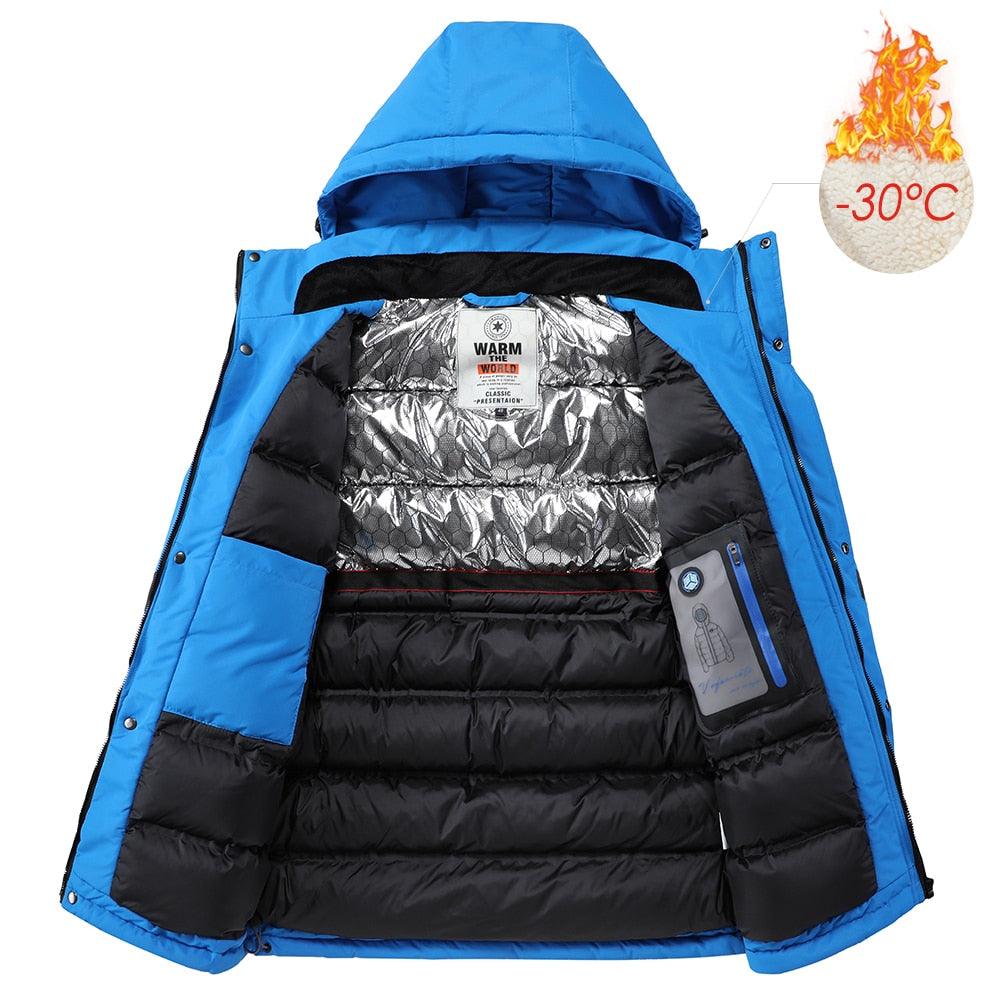 Men Blue Winter  Jacket