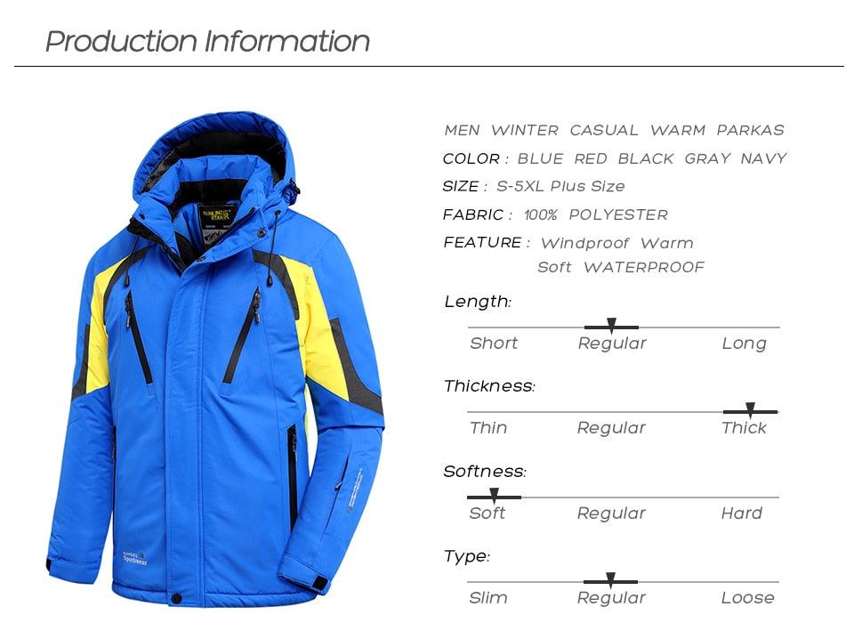 Men Blue Winter  Jacket