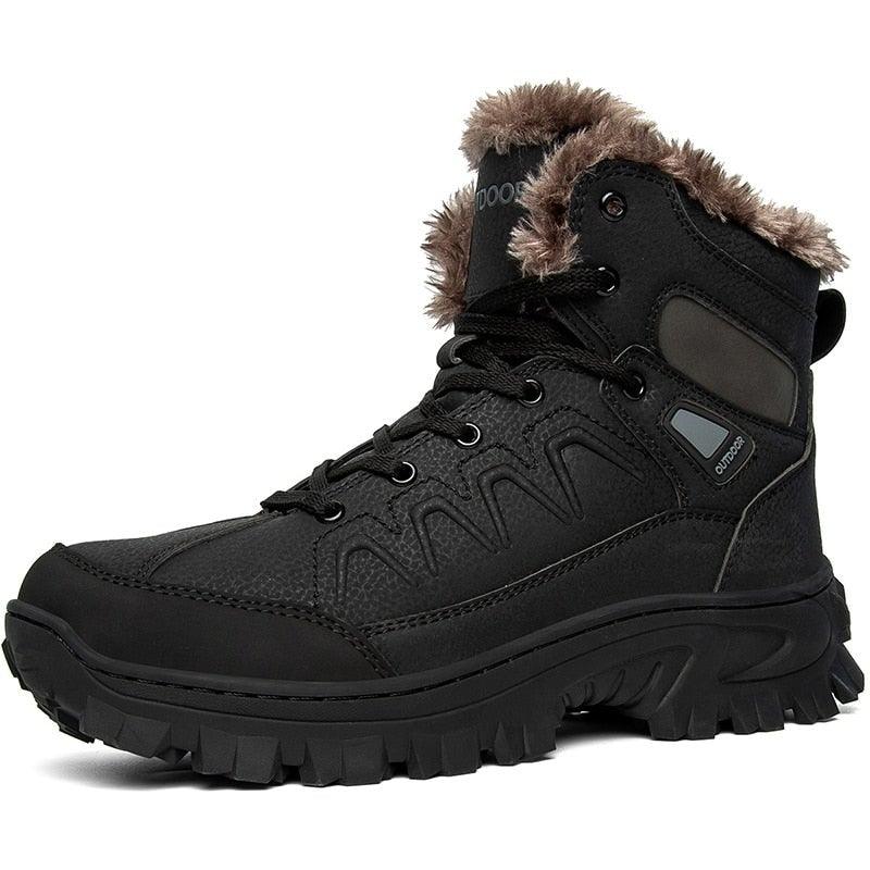 Men Winter Snow Boots Waterproof Leather