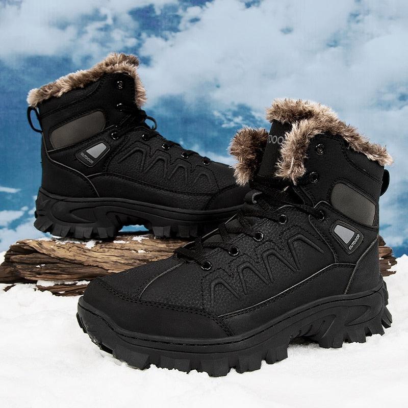 Men Winter Snow Boots Waterproof Leather