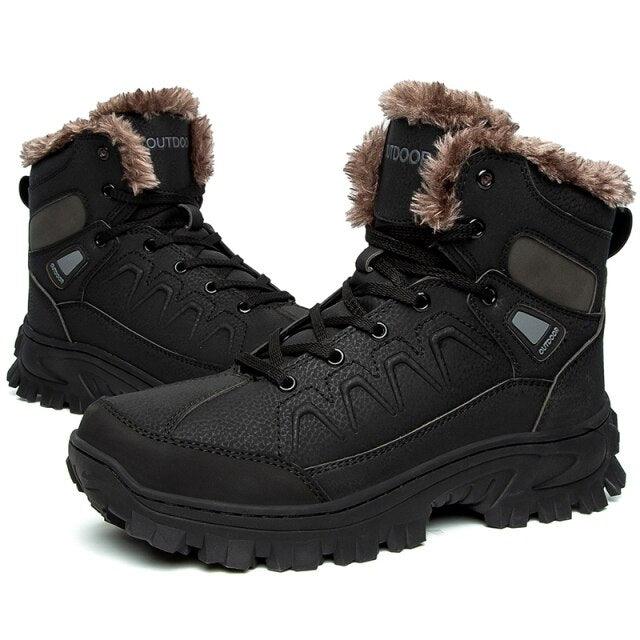 Men Winter Snow Boots Waterproof Leather