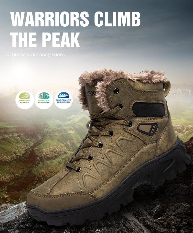 Men Winter Snow Boots Waterproof Leather