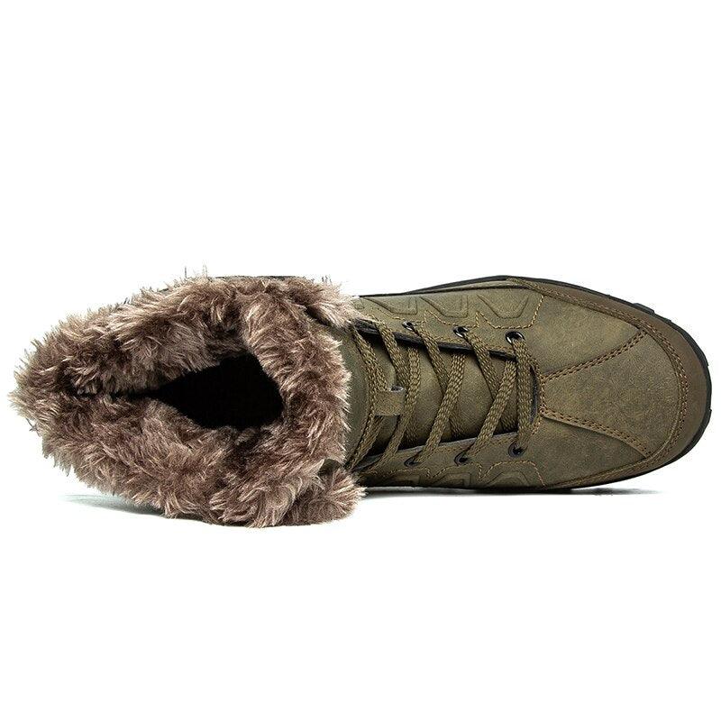 Men Winter Snow Boots Waterproof Leather