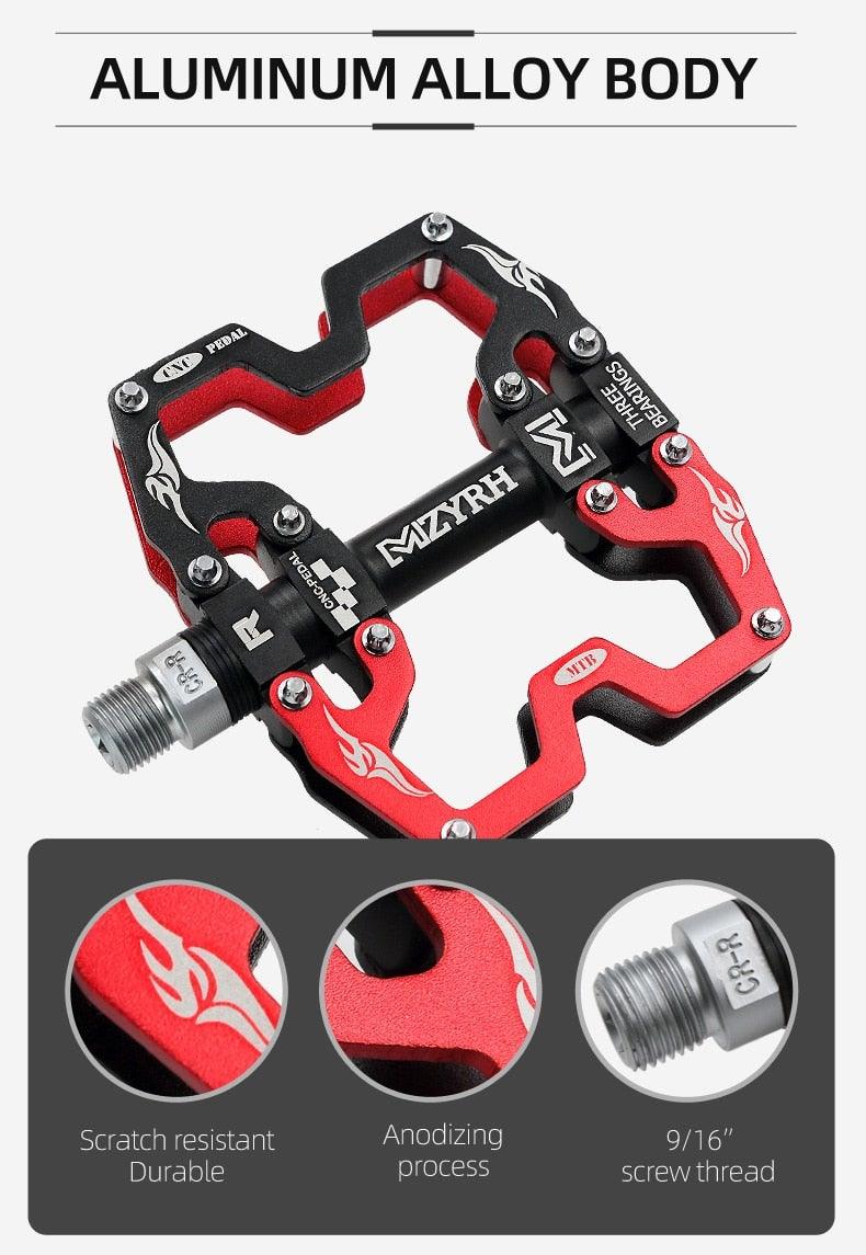 Mountain Bicycle Pedals Cycling Ultralight Aluminum Alloy 3 Bearings