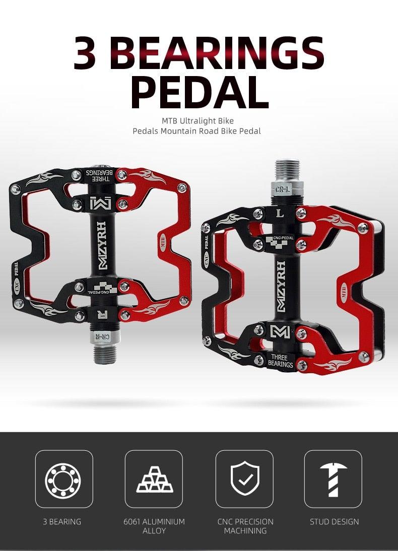 Mountain Bicycle Pedals Cycling Ultralight Aluminum Alloy 3 Bearings