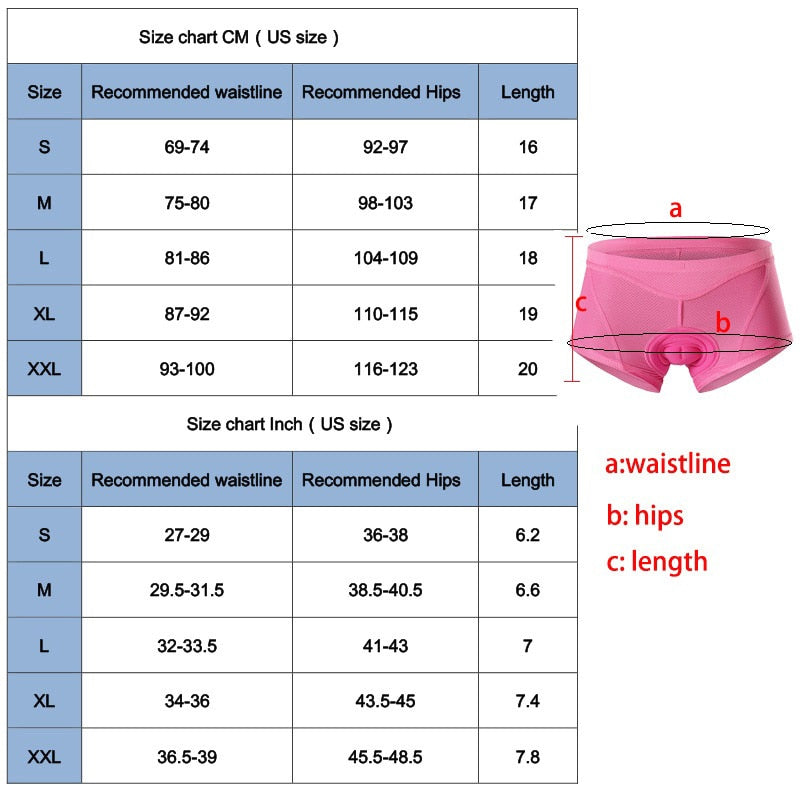 Women Cycling Shorts Gel 3D Padded