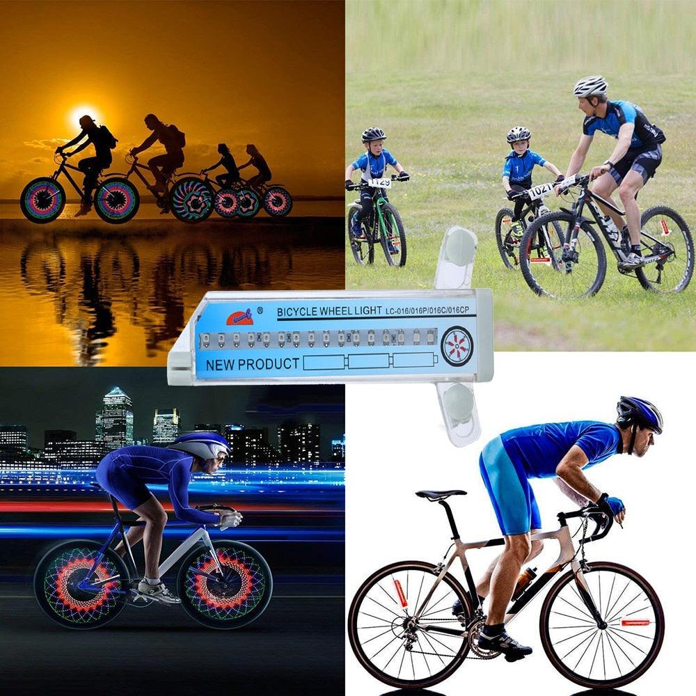32 Pattern Bike Light Bicycle Wheel Light Double Display Flash 32 RGB LED Light