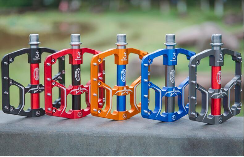 Wide Flat Mountain Road Cycling Bicycle Bike Pedal 3 Sealed Bearings 9/16 in Aluminum