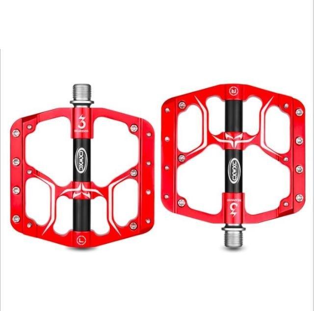 Wide Flat Mountain Road Cycling Bicycle Bike Pedal 3 Sealed Bearings 9/16 in Aluminum