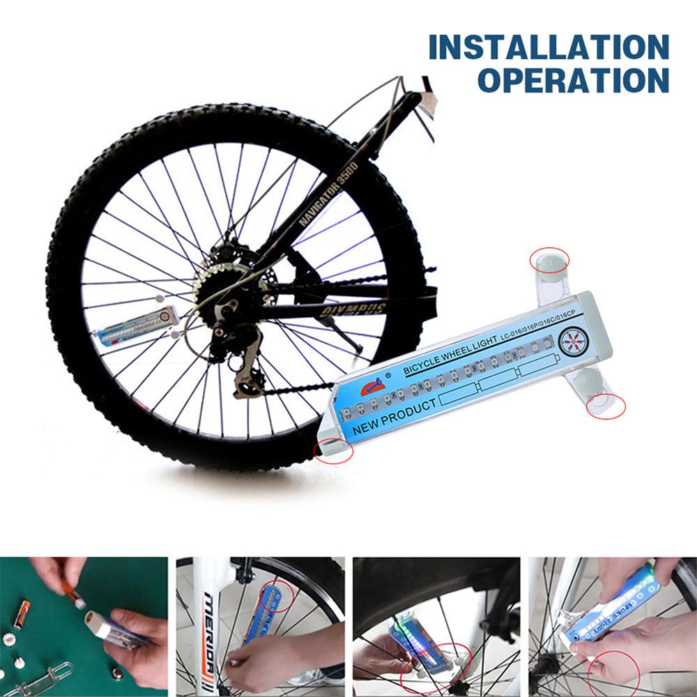 32 Pattern Bike Light Bicycle Wheel Light Double Display Flash 32 RGB LED Light