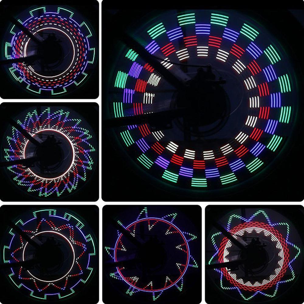 32 Pattern Bike Light Bicycle Wheel Light Double Display Flash 32 RGB LED Light