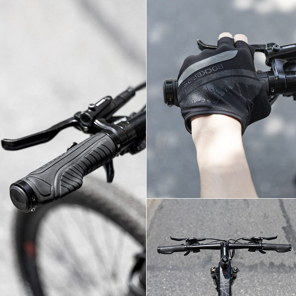 Bike Handle Grips with Double Lock-On Clamps – Aluminum