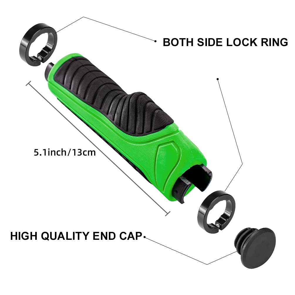 Bike Handle Grips with Double Lock-On Clamps – Aluminum