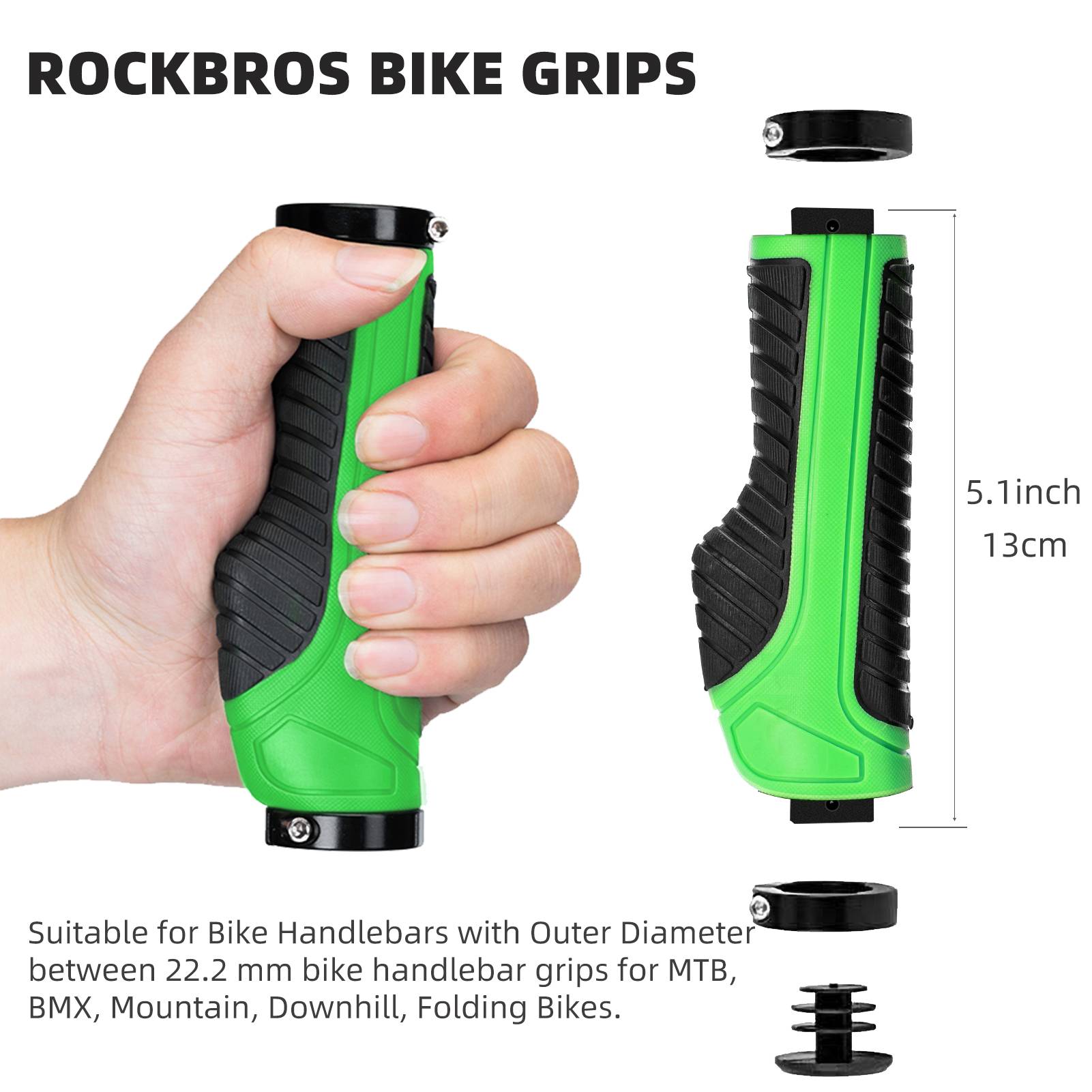 Bike Handle Grips with Double Lock-On Clamps – Aluminum