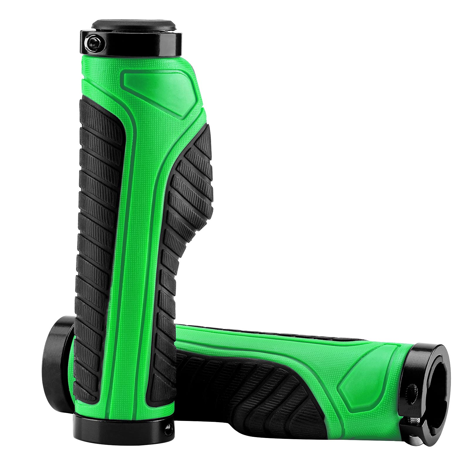 Bike Handle Grips with Double Lock-On Clamps – Aluminum