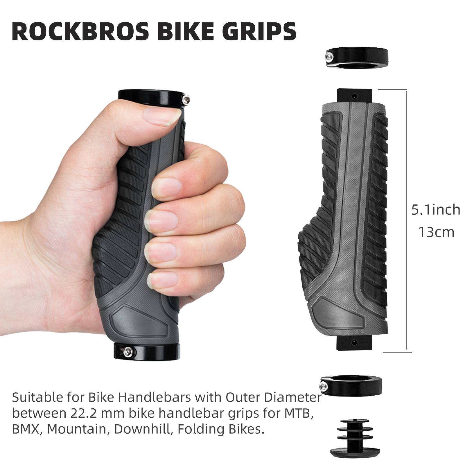 Bike Handle Grips with Double Lock-On Clamps – Aluminum