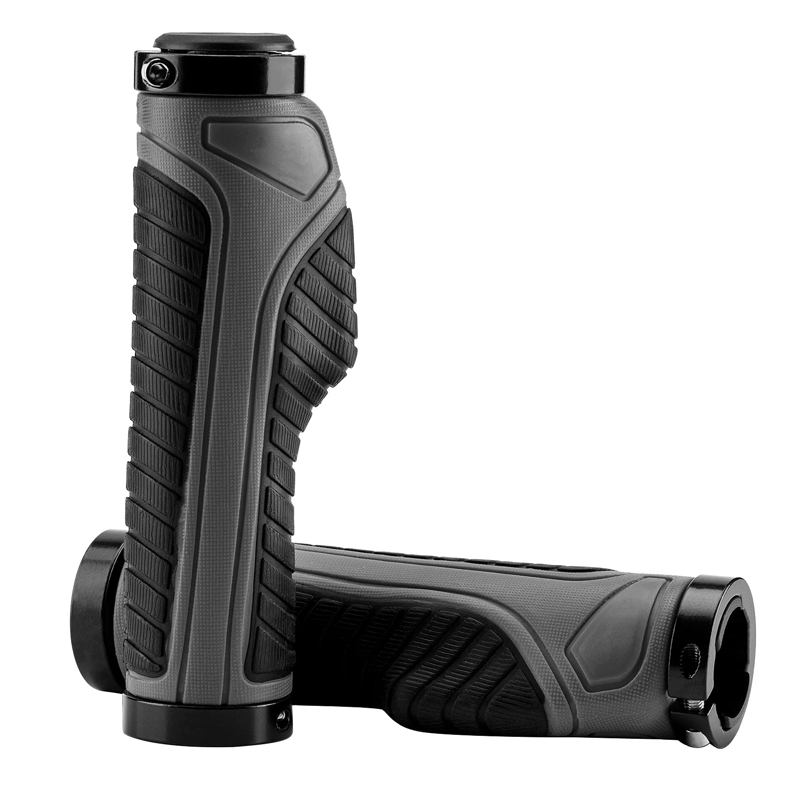 Bike Handle Grips with Double Lock-On Clamps – Aluminum