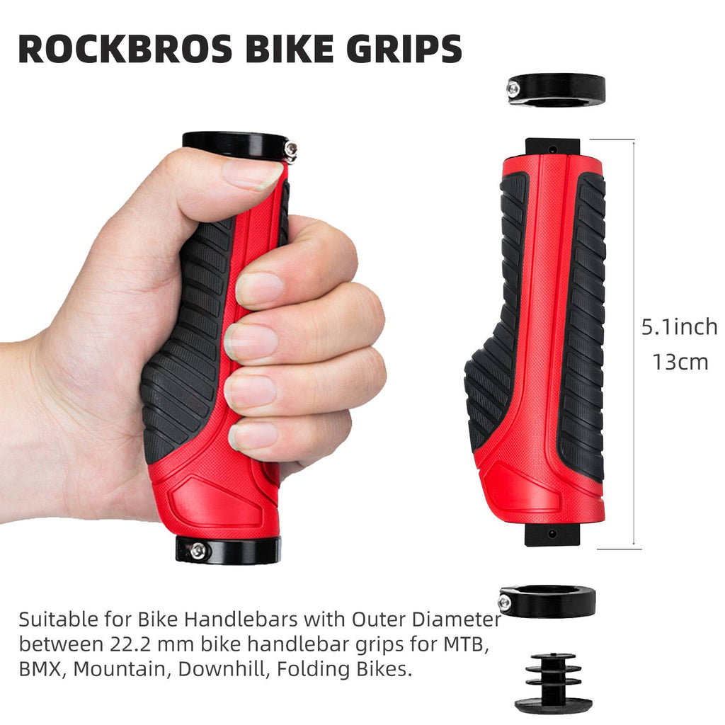 Bike Handle Grips with Double Lock-On Clamps – Aluminum