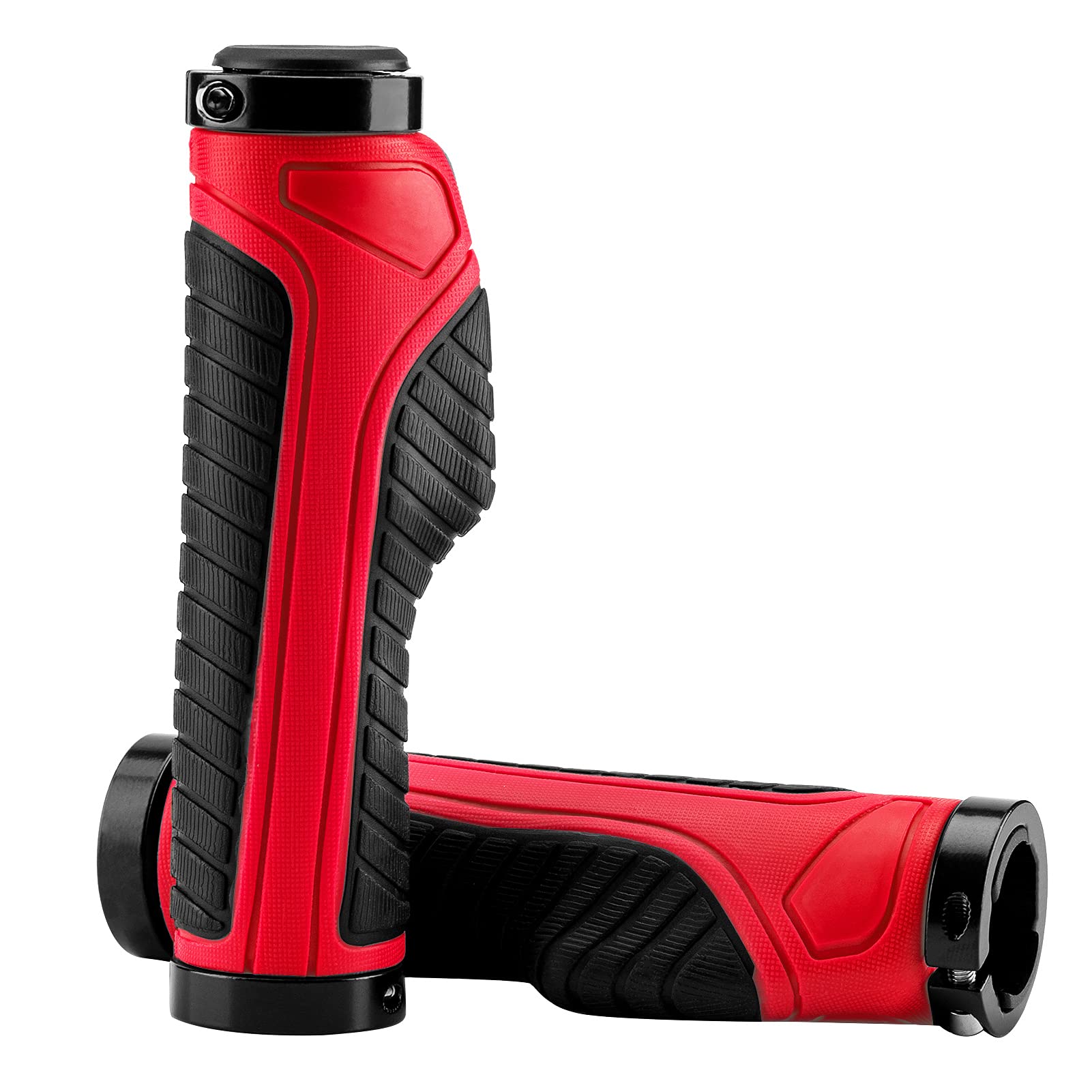 Bike Handle Grips with Double Lock-On Clamps – Aluminum
