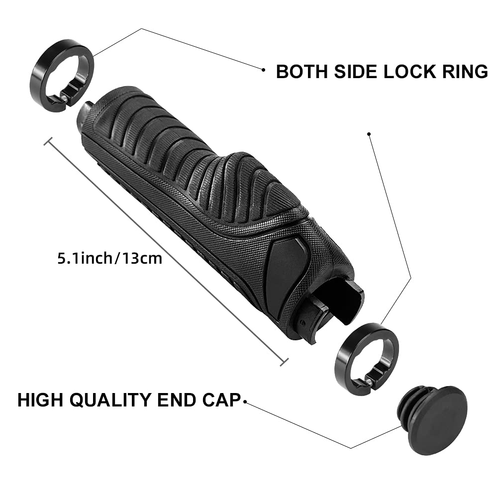 Bike Handle Grips with Double Lock-On Clamps – Aluminum