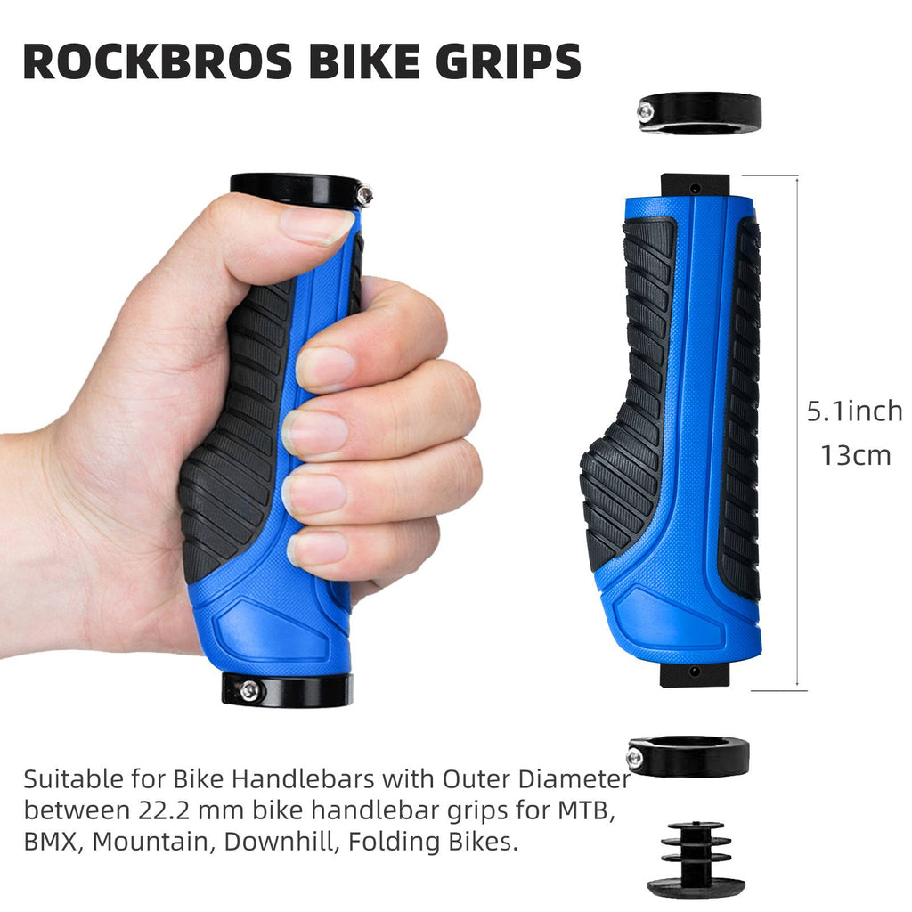 Bike Handle Grips with Double Lock-On Clamps – Aluminum