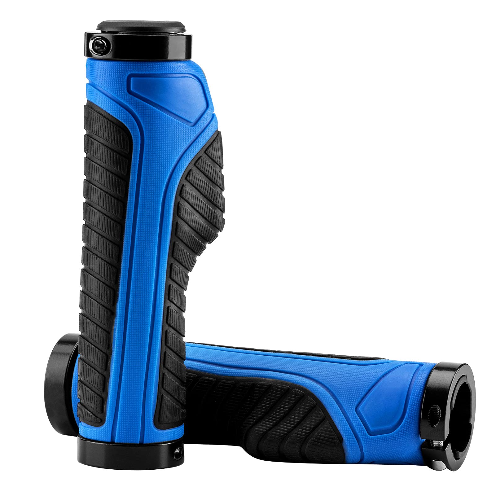 Bike Handle Grips with Double Lock-On Clamps – Aluminum