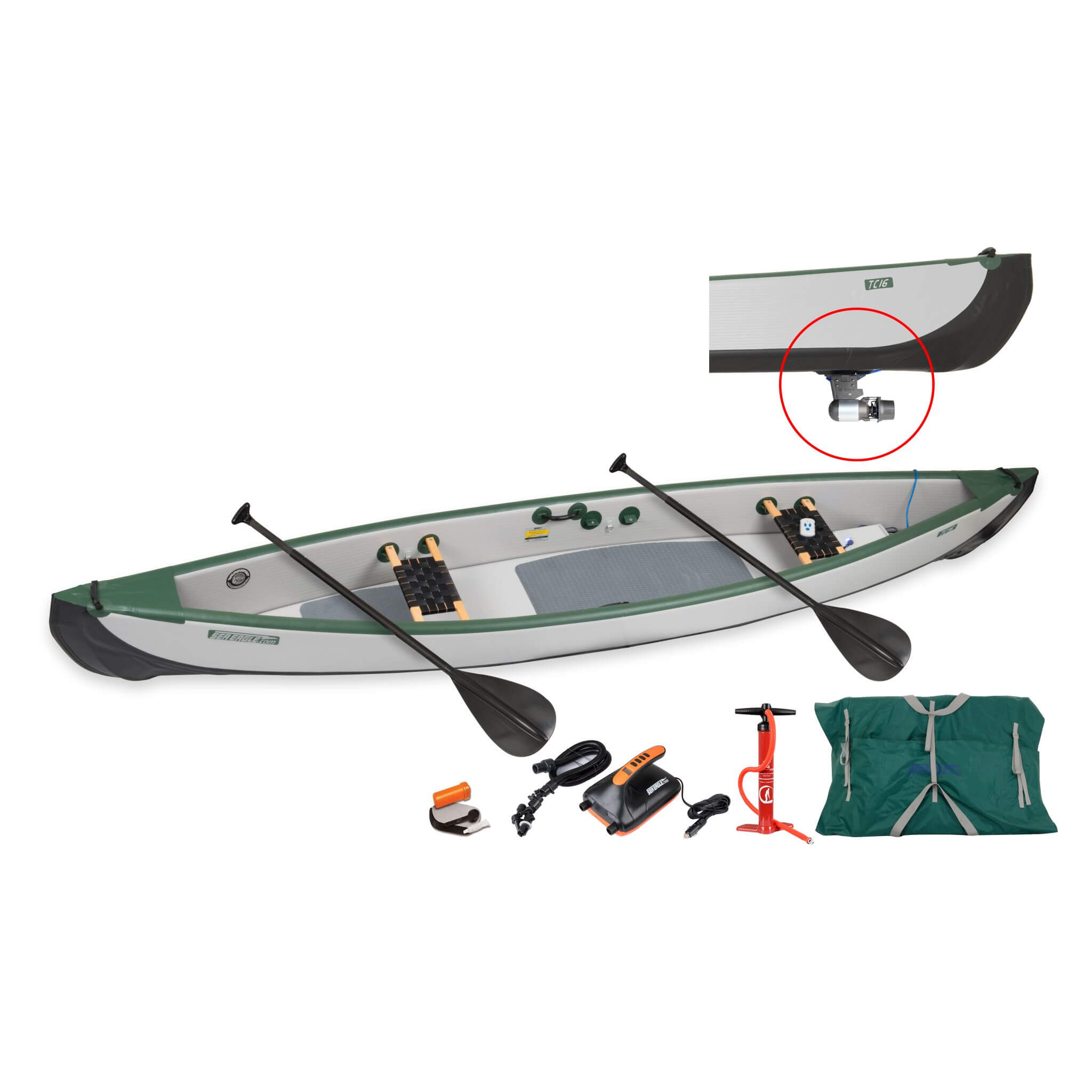 Sea Eagle 3-People  Inflatable Travel Canoe, 16FT