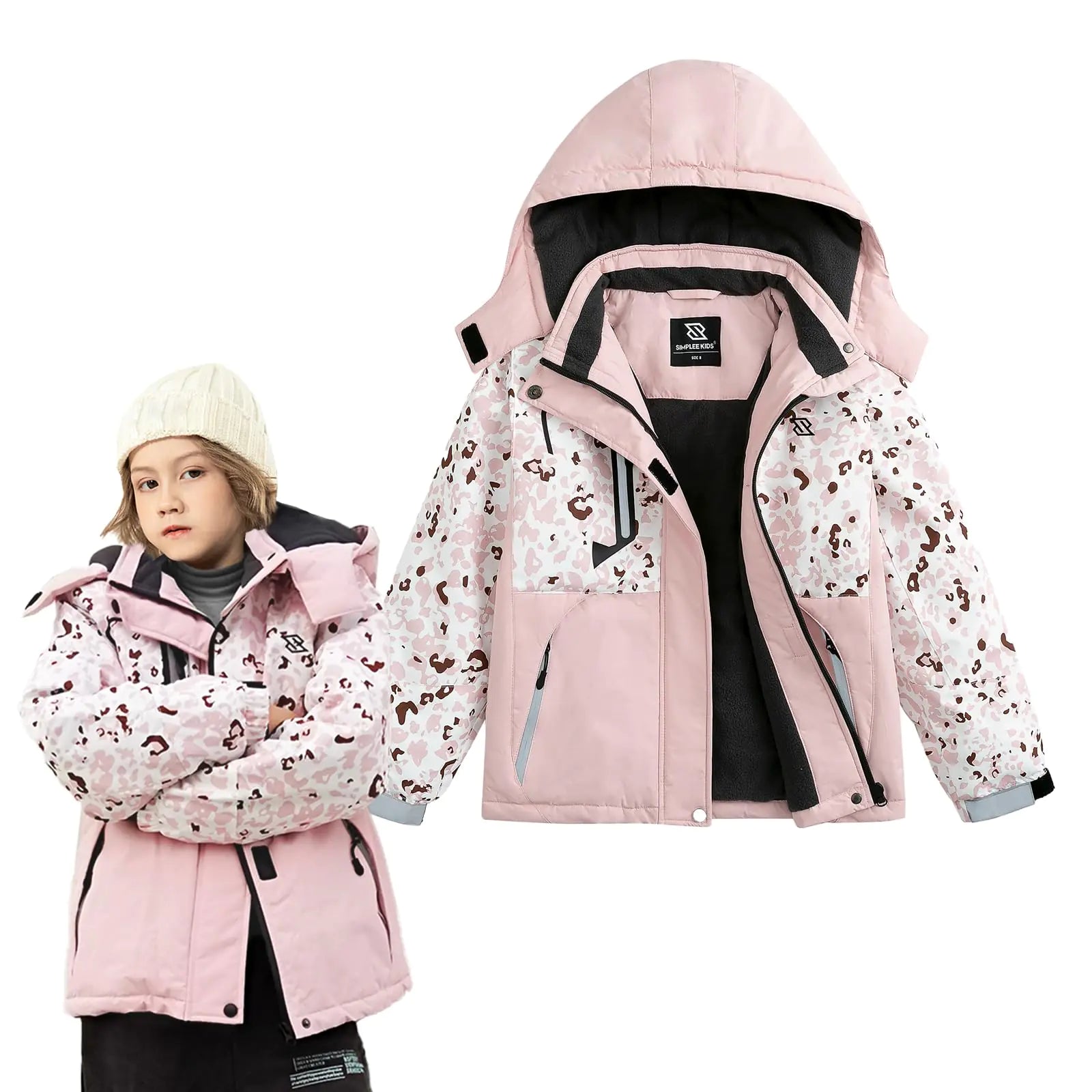 Simplee kids Girls Waterproof Ski Snow Jacket F