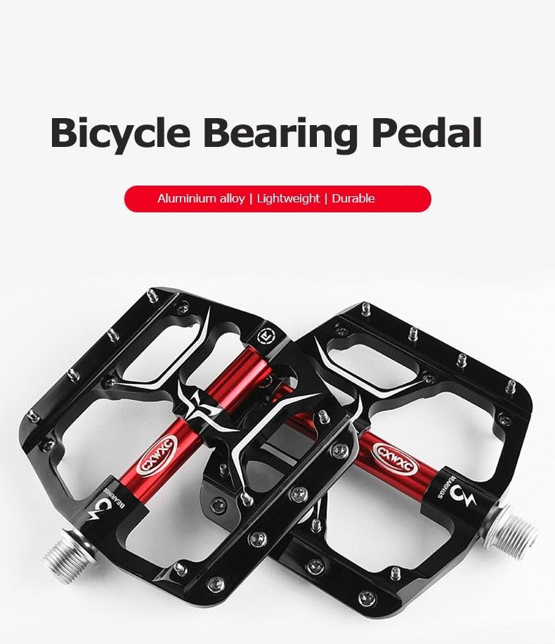 Wide Flat Mountain Road Cycling Bicycle Bike Pedal 3 Sealed Bearings 9/16 in Aluminum