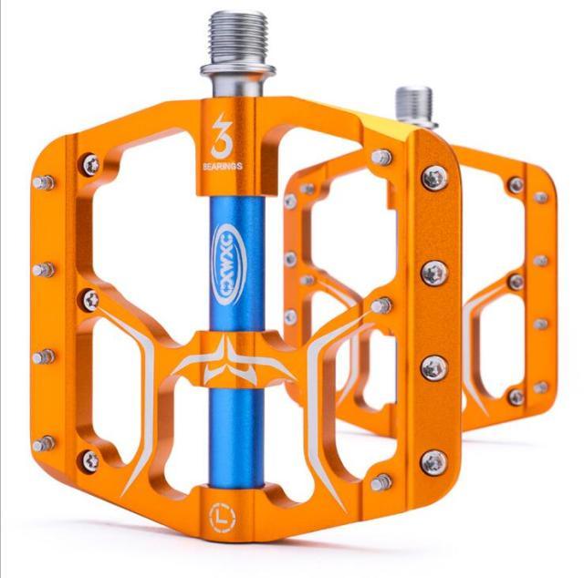Wide Flat Mountain Road Cycling Bicycle Bike Pedal 3 Sealed Bearings 9/16 in Aluminum