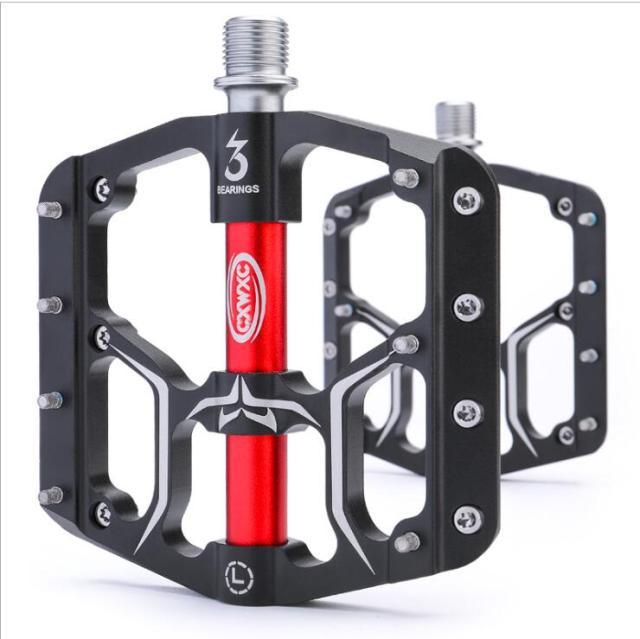 Wide Flat Mountain Road Cycling Bicycle Bike Pedal 3 Sealed Bearings 9/16 in Aluminum