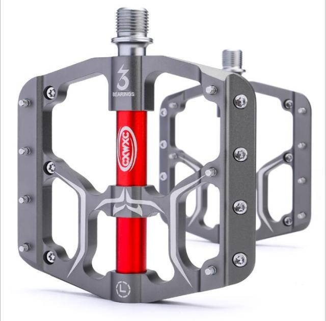 Wide Flat Mountain Road Cycling Bicycle Bike Pedal 3 Sealed Bearings 9/16 in Aluminum
