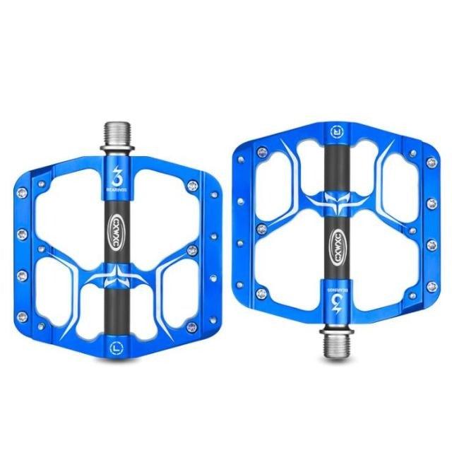Wide Flat Mountain Road Cycling Bicycle Bike Pedal 3 Sealed Bearings 9/16 in Aluminum