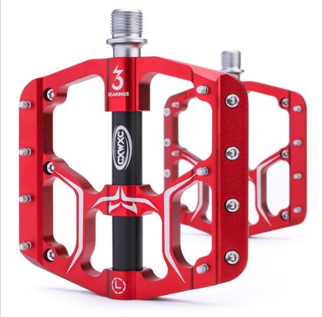 Wide Flat Mountain Road Cycling Bicycle Bike Pedal 3 Sealed Bearings 9/16 in Aluminum