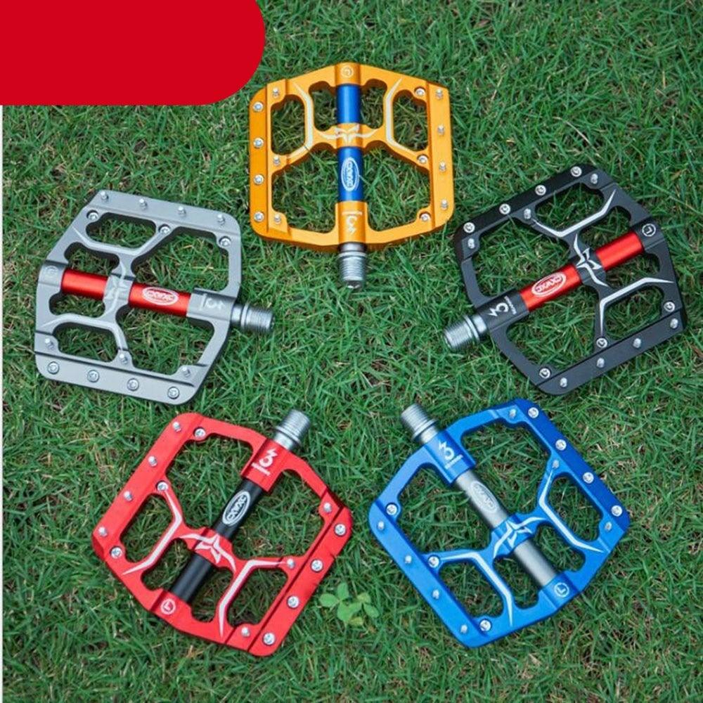 Wide Flat Mountain Road Cycling Bicycle Bike Pedal 3 Sealed Bearings 9/16 in Aluminum