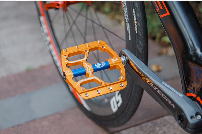 Wide Flat Mountain Road Cycling Bicycle Bike Pedal 3 Sealed Bearings 9/16 in Aluminum