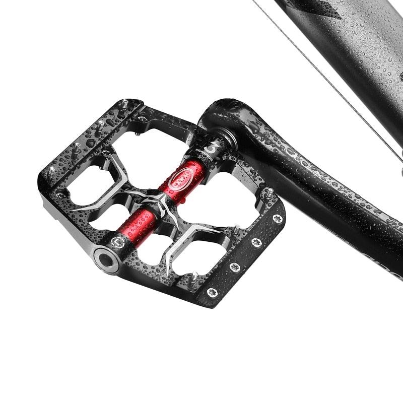 Wide Flat Mountain Road Cycling Bicycle Bike Pedal 3 Sealed Bearings 9/16 in Aluminum