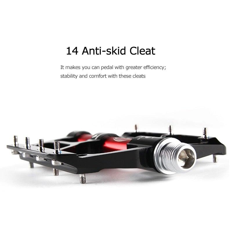 Wide Flat Mountain Road Cycling Bicycle Bike Pedal 3 Sealed Bearings 9/16 in Aluminum