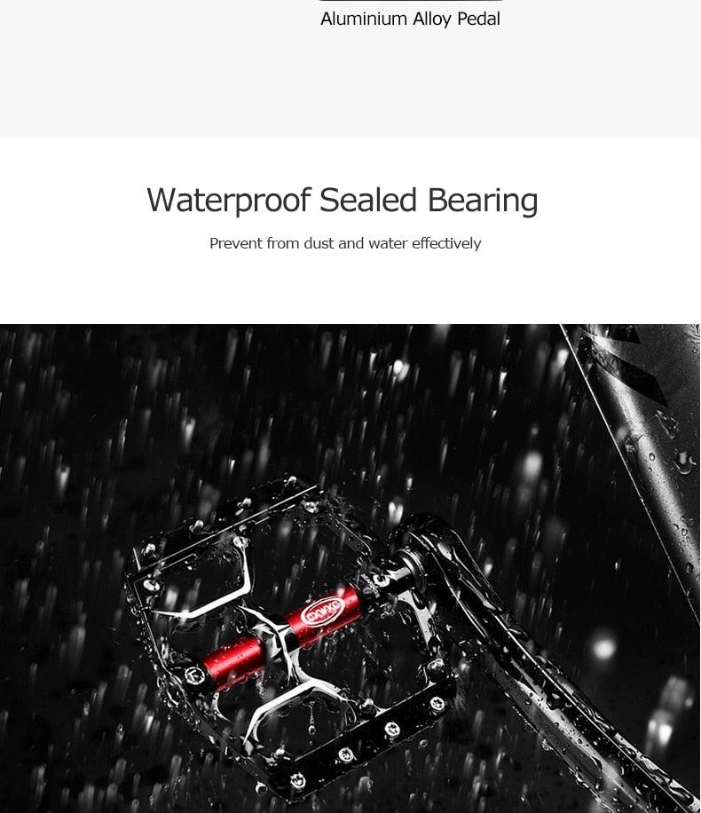 Wide Flat Mountain Road Cycling Bicycle Bike Pedal 3 Sealed Bearings 9/16 in Aluminum